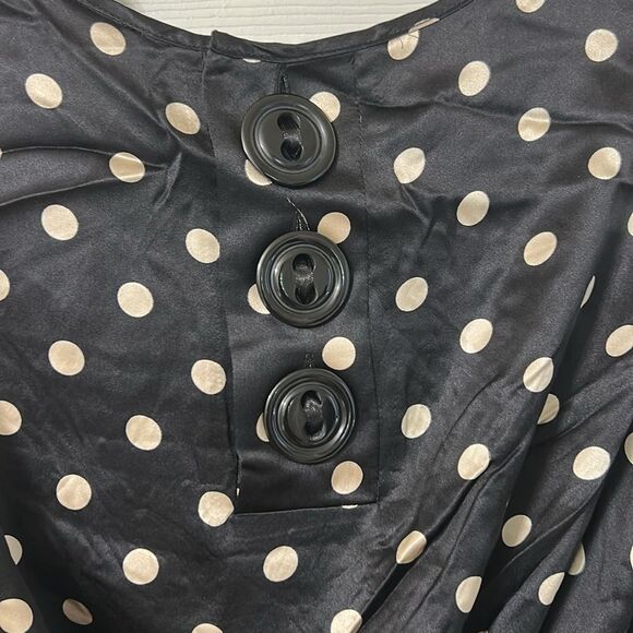 Elizabeth McKay Polka Dot Tie Waist Mini Silk Dress(Size 4) - Picture 10 of 14